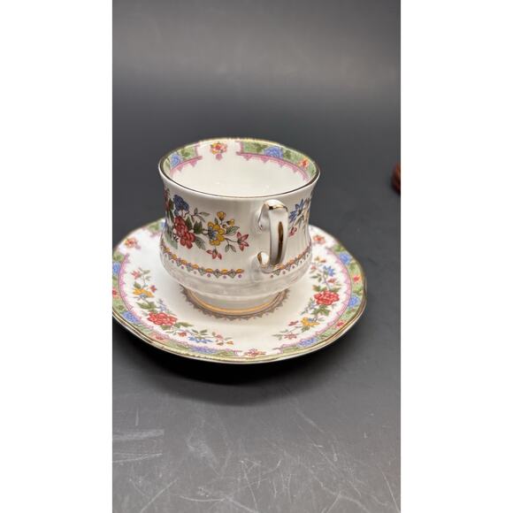 ￼Vintage Rosina Queens Bone China, Demitasse Teacup Cup Saucer Flowers Of Amaran - Picture 9 of 16